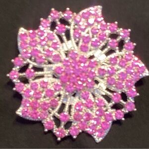 Elegant Pink Floral Brooch unisex